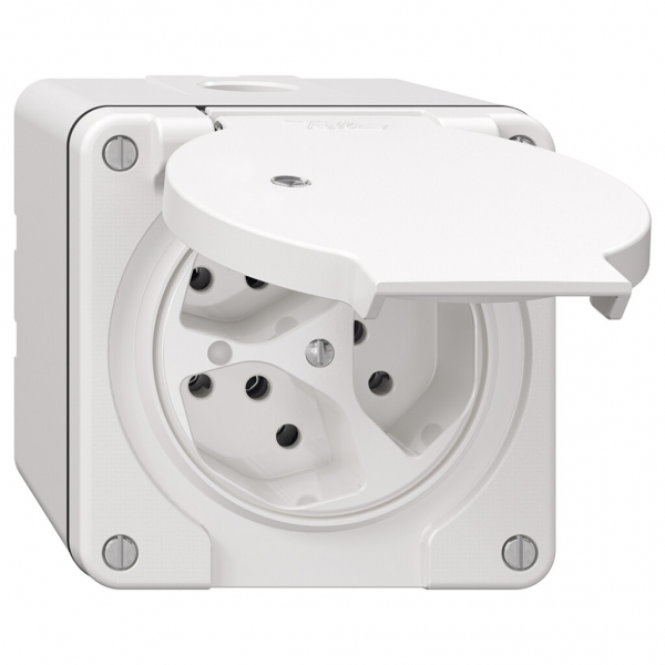 Prise NAP NEVO, 3×T13, IP21, a.LED, blanc 