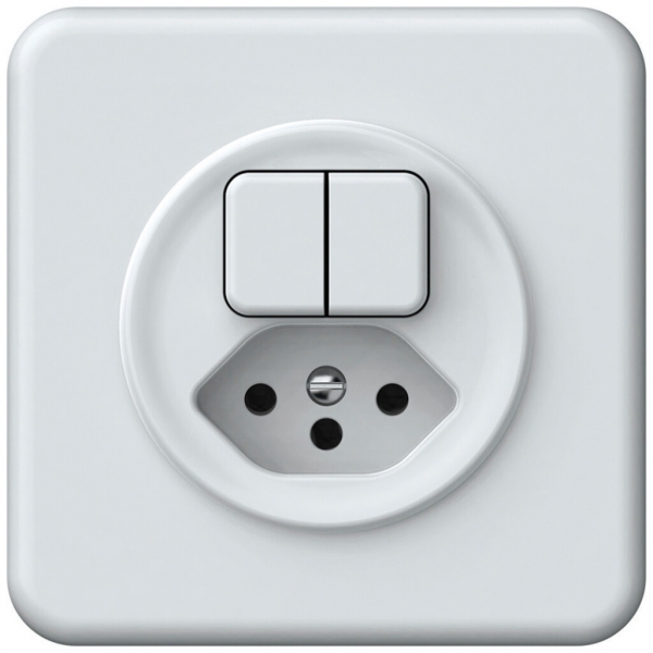 UP-Kombination origin 2×Tasten 2CO+T13 1P 0<1 10A 230V 92×92mm weiss 