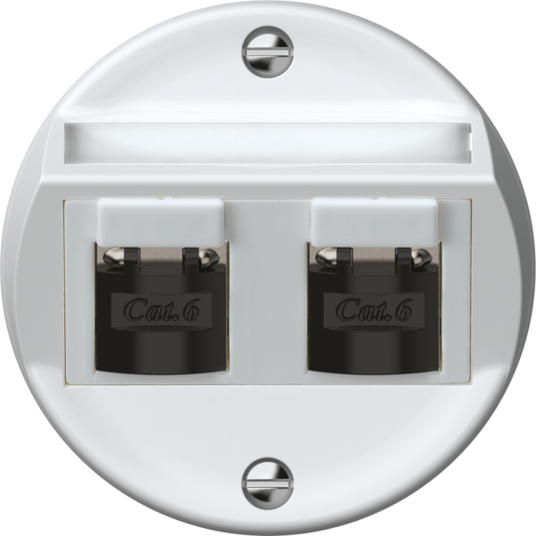 Scatola di raccordo origin 2×RJ45 8(8) cat.6 obliquo schermate 60×60mm bianco 