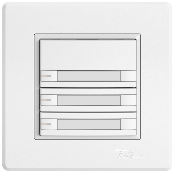 Pulsante universale INC EDIZIO.liv UNI SNAPFIX® c.LED RGB 3× com.2T targ.bi 