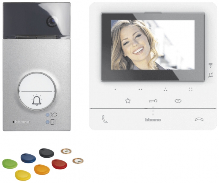 Kit citofono porta video 1-fam Bticino, 2 fili, LINEA 3000 / CLASSE 100 WLAN 