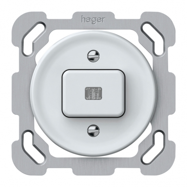 Interruttore a pulsante luminoso INC origin sch 3 LED 77×77mm bianco 