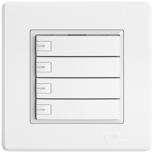 Poussoir universel ENC EDIZIO.liv UNI SNAPFIX® 5…48V a.LED bleu 4× comm.1T bc 