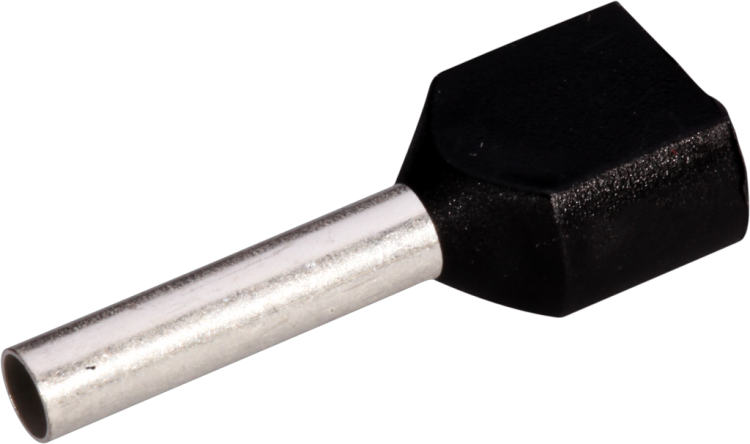 Embout de câble jumelé isolé 2×1.5mm²/12mm noir 