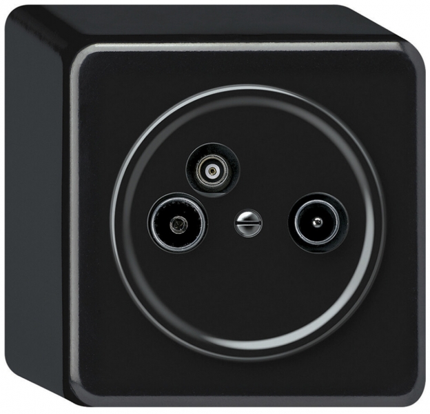 Presa antenna AP TV-R-dati origin cassetta passante 11dB 5dB nero 