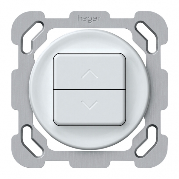 Interruttore tapparelle INC origin 1P 2×tasti 77×77mm bianco 