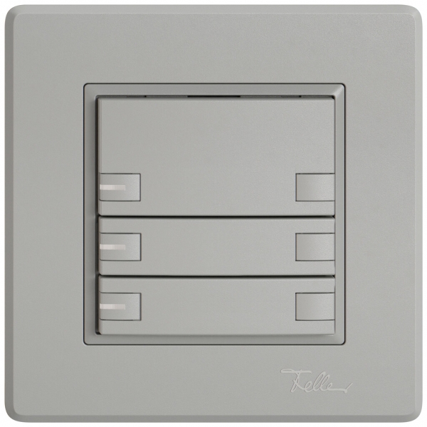 Poussoir universel ENC EDIZIO.liv UNI SNAPFIX® 12…48V a.LED bleu 3× comm.2T grc 