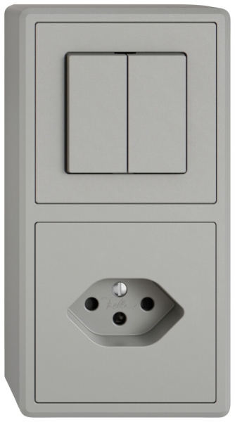 Combinazione AP EDIZIO.liv SNAPFIX® 2×1 140×74mm schema 1/3+3/1L+1×T13 grc 