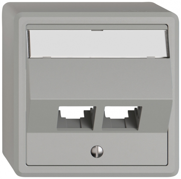 Kit di montaggio AP EDIZIO.liv EASYNET S-One SNAPFIX® inclinato per 2×RJ45 grc 