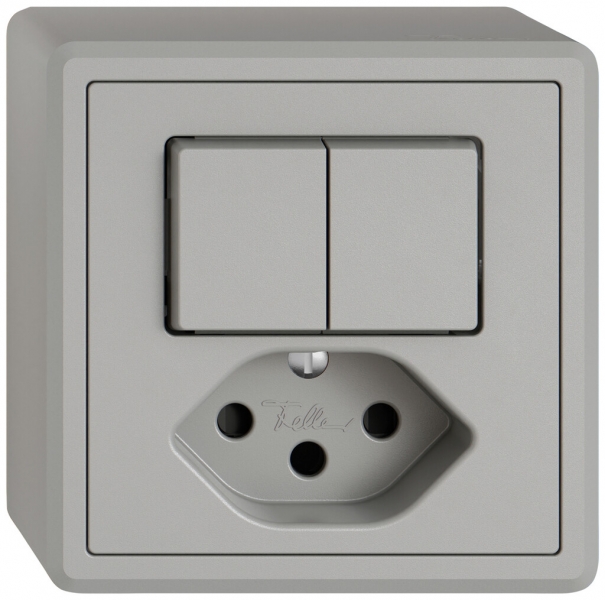 Combinazione AP EDIZIO.liv SNAPFIX® 2×schema 3+T13 con shutter grc 