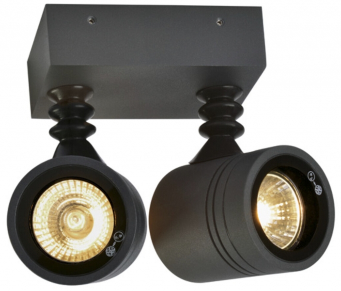 Applique SLV NEW MYRA WALL SPOT, 2×GU10 50W IP55 anthracite 