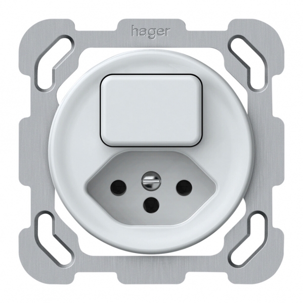 Combinaison ENC origin 1×touche 1CO+T13 1P 0<1 10A 230V 77×77mm blanc 