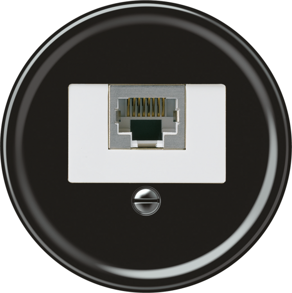 Scatola di raccordo origin RJ45 8(4) cat.6 diritto schermate 60×60mm nero 