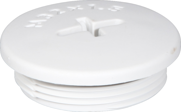 Bouchon avec rebord PA/GFK M32 gris clair 