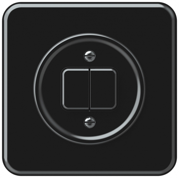 Interrupteur à poussoir ENC origin sch 3 + NO/NC 92×92mm noir 