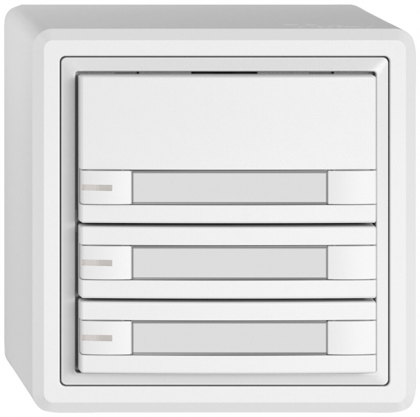 Poussoir KNX RGB AP EDIZIO.liv SNAPFIX® capteur temp.RGB-LED étiqu.3×com.2T bc 