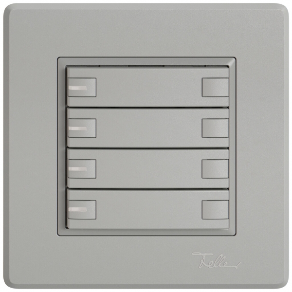 Poussoir KNX RGB ENC EDIZIO.liv SNAPFIX® capteur temp.RGB-LED 4× comm.2T grc 