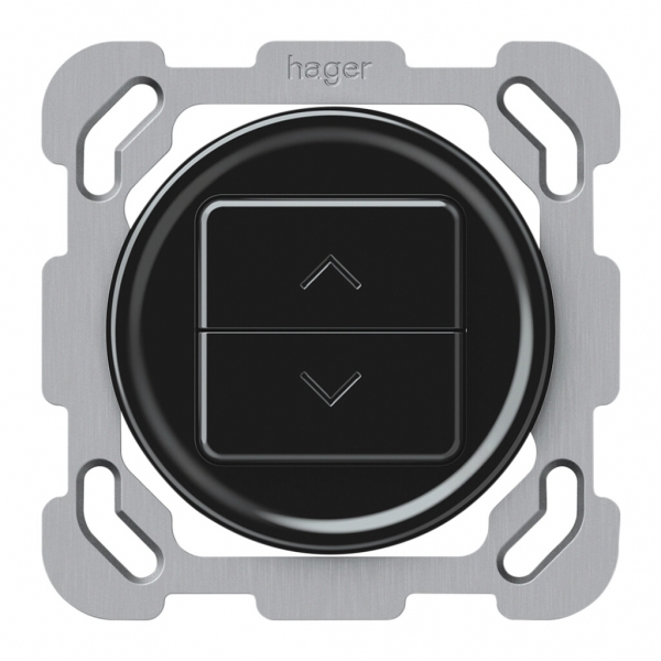 Interruttore tapparelle INC origin 1P 2×tasti 77×77mm nero 