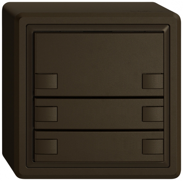 Poussoir KNX RGB AP EDIZIO.liv SNAPFIX® capteur temp.s.LED 6× comm.1T br 
