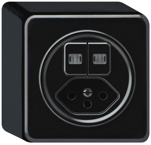 Combinazione AP origin sch 3+AR + 1×tipo 13 2×luminoso nero 