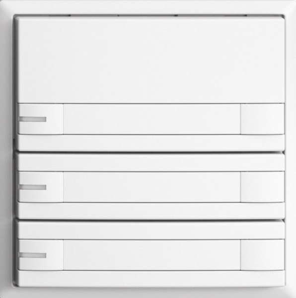 Pulsante KNX RGB EDUE, 250mW, c.LED RGB, carta, 3×pulsante, com.2×tasti, bi 