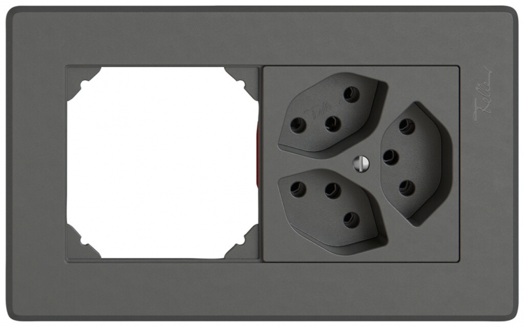 Combinaison ENC EDIZIO.liv SNAPFIX® 1×2 96×156mm vide+3×T13 gris foncé 
