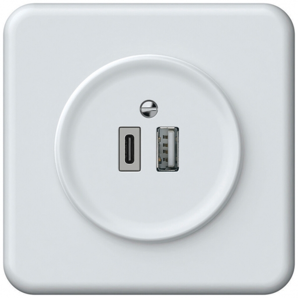 Prise de charge USB ENC origin 1×USB-A 1×USB-C 3000mA 5V blanc 