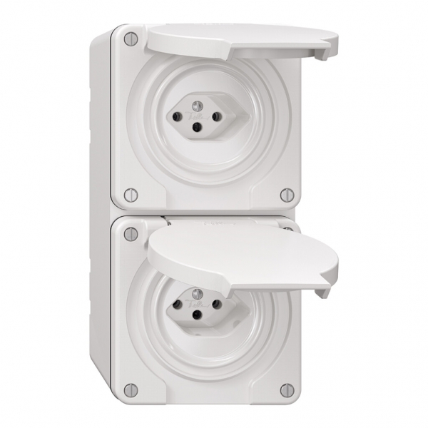 Combinaison NAP NEVO, 2×prise type 13, blanc 