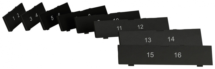 Plaquette indicatrice EDIZIO.liv SNAPFIX® kit p.sortie oblique inscript.1…16 no 