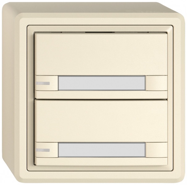 AP-KNX-Taster RGB EDIZIO.liv SNAPFIX® Temperaturfüh.RGB-LED Pap.2×T 2-Tbed.cr 