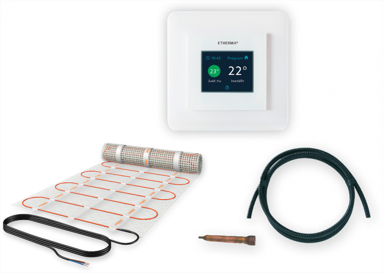 Kit de natte chauffante dipôle DSU5-600 y compris capteur, thermostat, 3 m² 