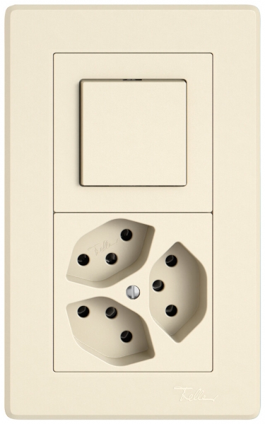 UP-Kombination EDIZIO.liv SNAPFIX® 2×1 156×96mm Schema 3/1L+3×T13 crema 