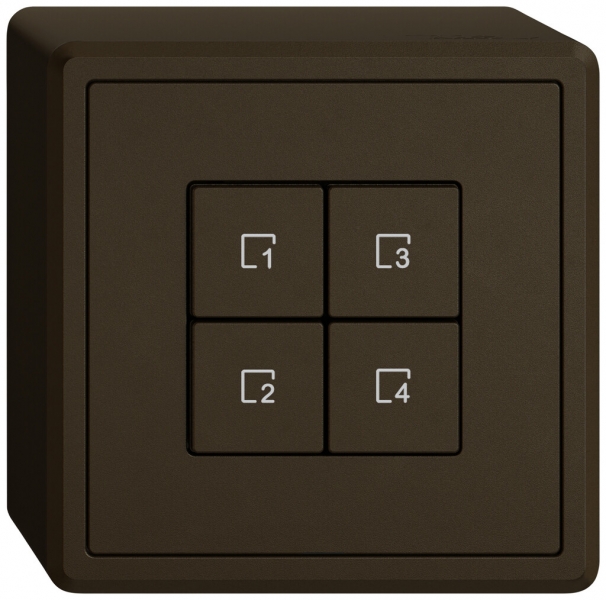 Poussoir scènes AP EDIZIO.liv Wiser SNAPFIX® 4 scènes 4 touches br 