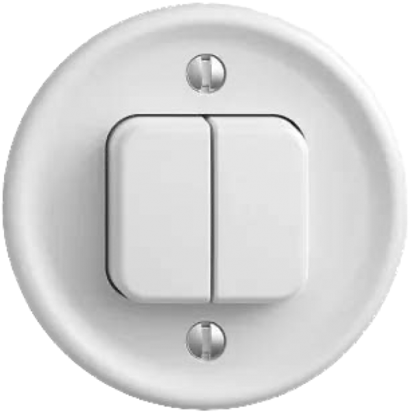Tasto INC STANDARDdue 2×A-R/1P bianco 