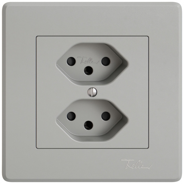 Prise ENC EDIZIO.liv SNAPFIX® 2×T13 avec shutter grc 
