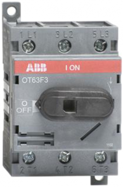 Interrut.carico ABB 63A/400V 3L, AC22A grigio chiaro 