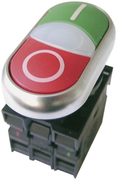 Contact double INC ETN LED 1F 1O rouge/vert 