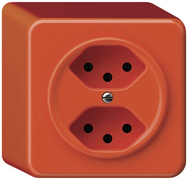AP-Steckdose origin 2×Typ 13 10A 230V 88×88×54mm orange 