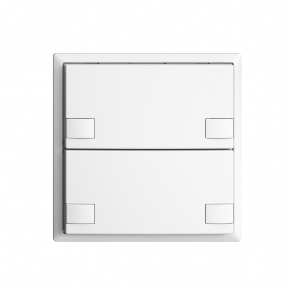 Poussoir univ. ENC 2×2t bornes à vis EDIZIOdue blanc, sans LED 