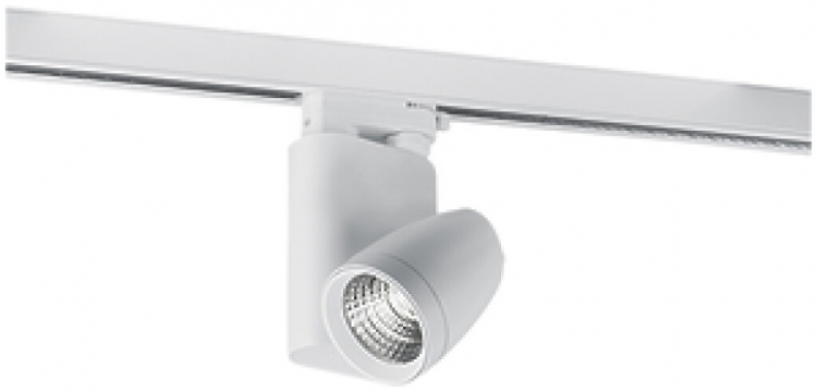 Projecteur LED pour rail Brumberg12W 230V 3000K 840lm Ø90 blanc 