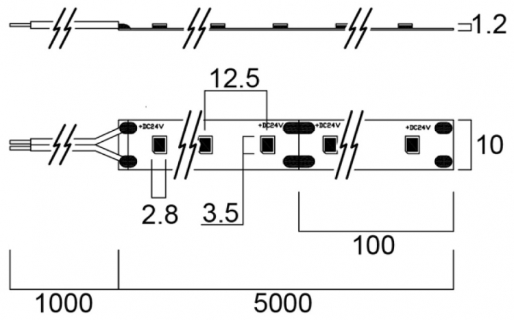 Fascia luminosa LED Feilo Sylvania Flex Pro 24V 14.4W/m 1800lm/m 3000K 5m 