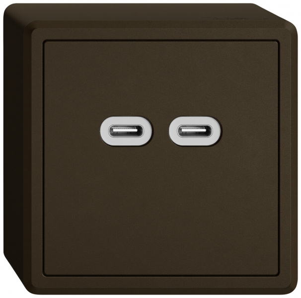 Prise de charge USB AP EDIZIO.liv SNAPFIX® 230VAC 18W 2×USB C br 