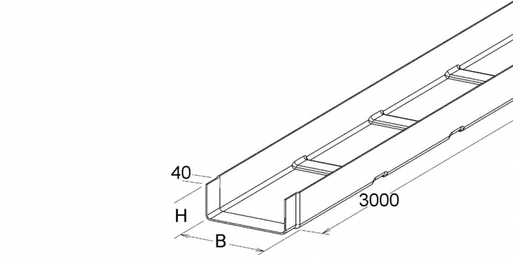 Caniveau de câbles EBO KK 80400 L=3m 