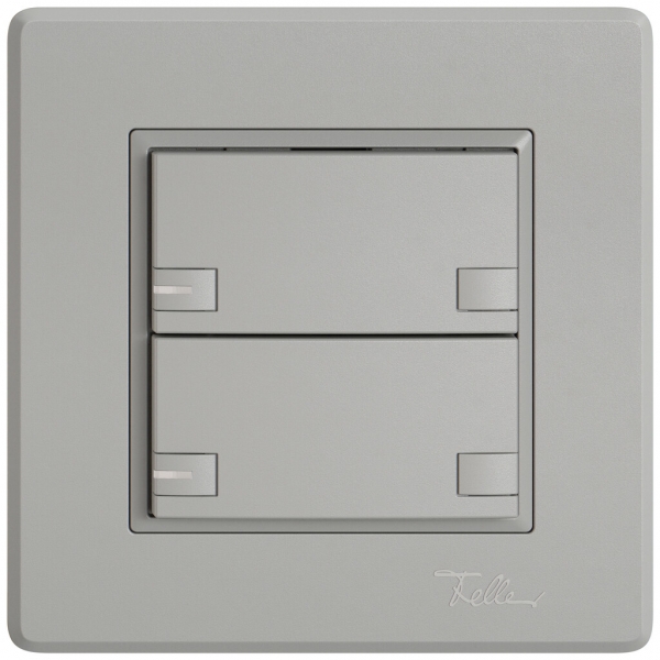 Poussoir KNX RGB ENC EDIZIO.liv SNAPFIX® capteur temp.RGB-LED 2× comm.2T grc 