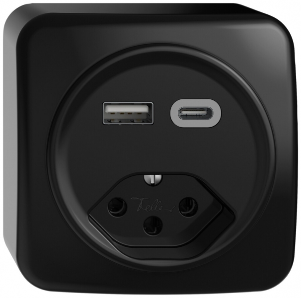 Presa di carica USB AP STANDARDdue SNAPFIX® USB A+C/T13 3A 230V AC ne 