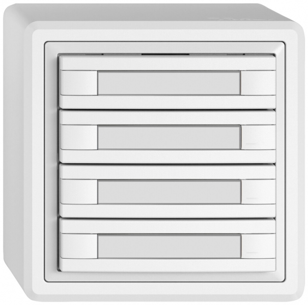 Pulsante KNX RGB AP EDIZIO.liv SNAPFIX® sensore temp.s.LED targ.4× com.2T bi 