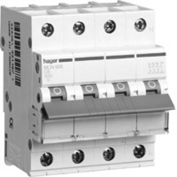 Disjoncteur Hager MCB quickconnect 4P 415V type B 13A Icn 6kA 4UM 