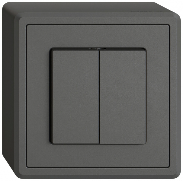 Interrupteur/contact à poussoir AP EDIZIO.liv SNAPFIX® ouv.-fer.+invers.3/1L grf 