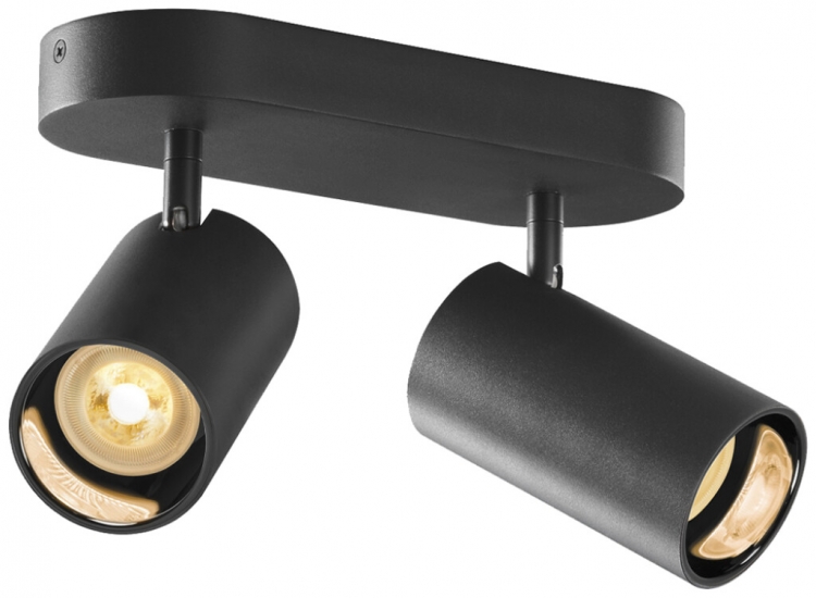 Spot SLV ASTO TUBE GU10 2×10W Ø70×125mm noir 