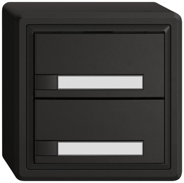 Poussoir KNX RGB AP EDIZIO.liv SNAPFIX® capteur temp.s.LED étiqu.2× comm.1T no 
